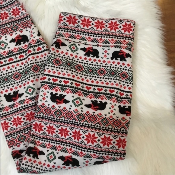 No Boundaries XXL (2X) (19) polar bear snowflakes hearts fuzzy lined pan… - Picture 1 of 13